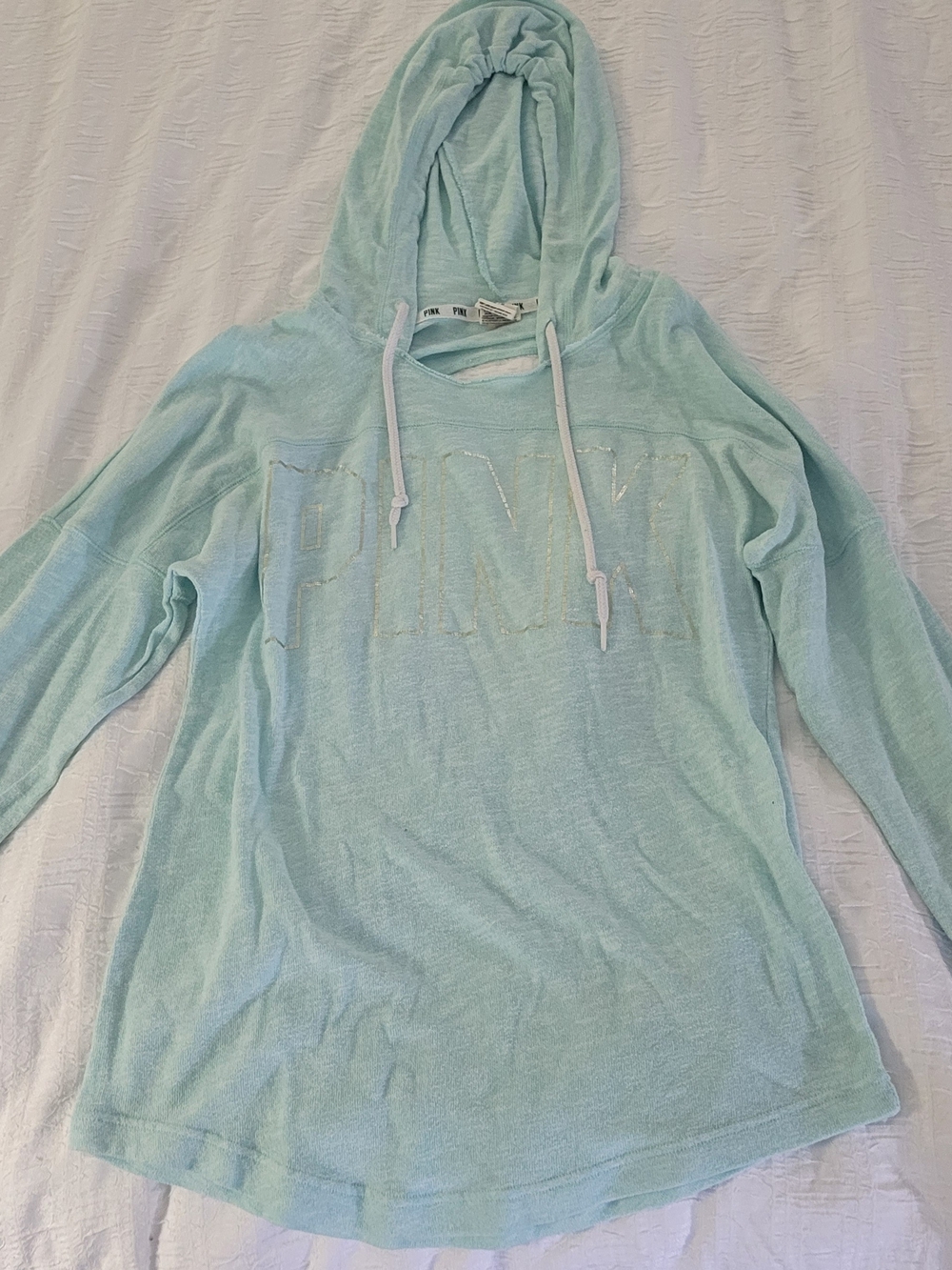 Victoria's Secret Aqua Hooded Pullover Sweatshirt